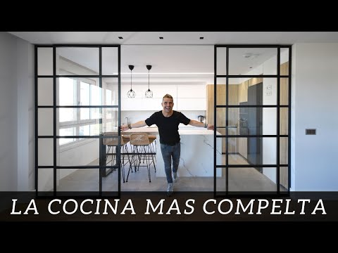 Puerta corredera de cristal para cocina y salón