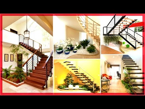 Ideas para decorar el hueco de la escalera con plantas.