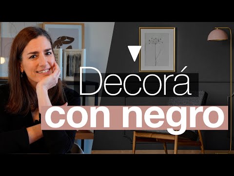 Salón elegante: decoración en blanco, negro y madera