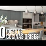 Cocina elegante y moderna en tonos gris y blanco